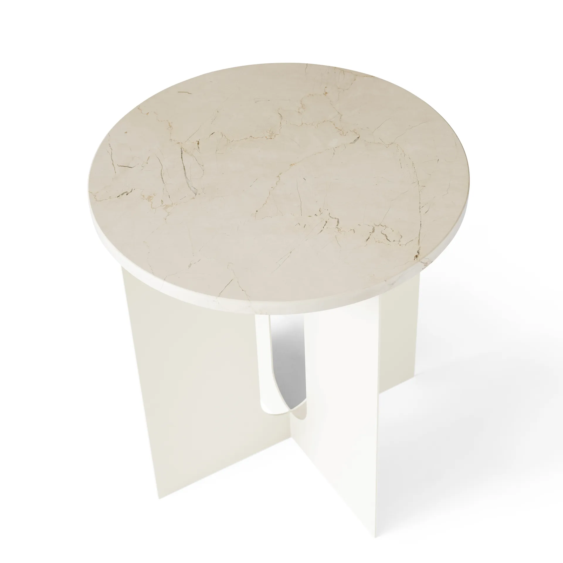 Piano del tavolino laterale Androgyne, Bianco avorio, Ø42 cm Audo Copenhagen