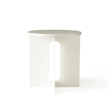Piano del tavolino laterale Androgyne - Bianco avorio, Ø42 cm - Audo Copenhagen