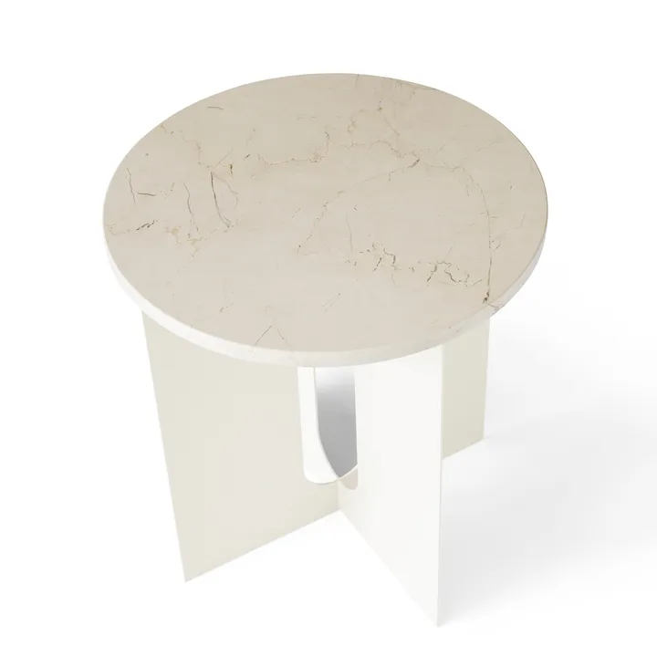 Piano del tavolino laterale Androgyne - Crystal Rose marble, Ø42 cm - Audo Copenhagen