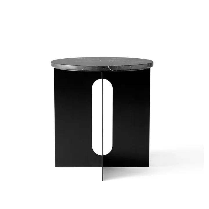 Piano del tavolino laterale Androgyne - Nero, Ø42 cm - Audo Copenhagen