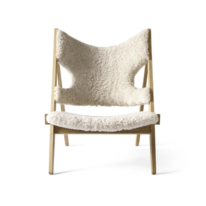 Poltrona lounge Knitting - Pelle di pecora Nature, struttura in rovere natural - Audo Copenhagen