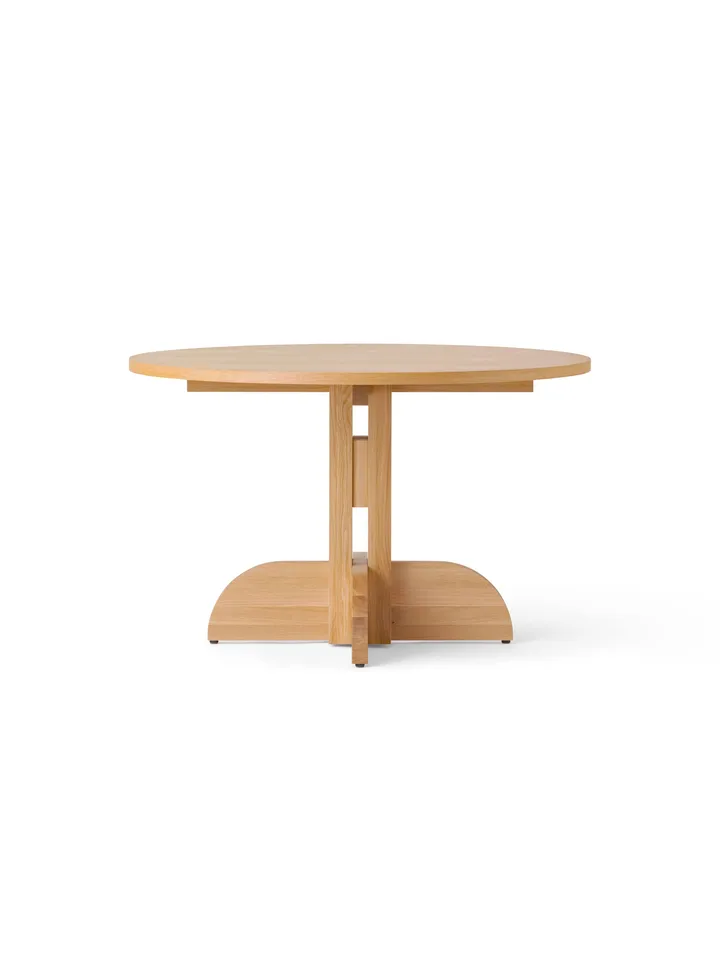 Puffin Dining Table Oak Veneer Natural - Impiallacciatura di rovere naturale, Ø120 cm - Audo Copenhagen