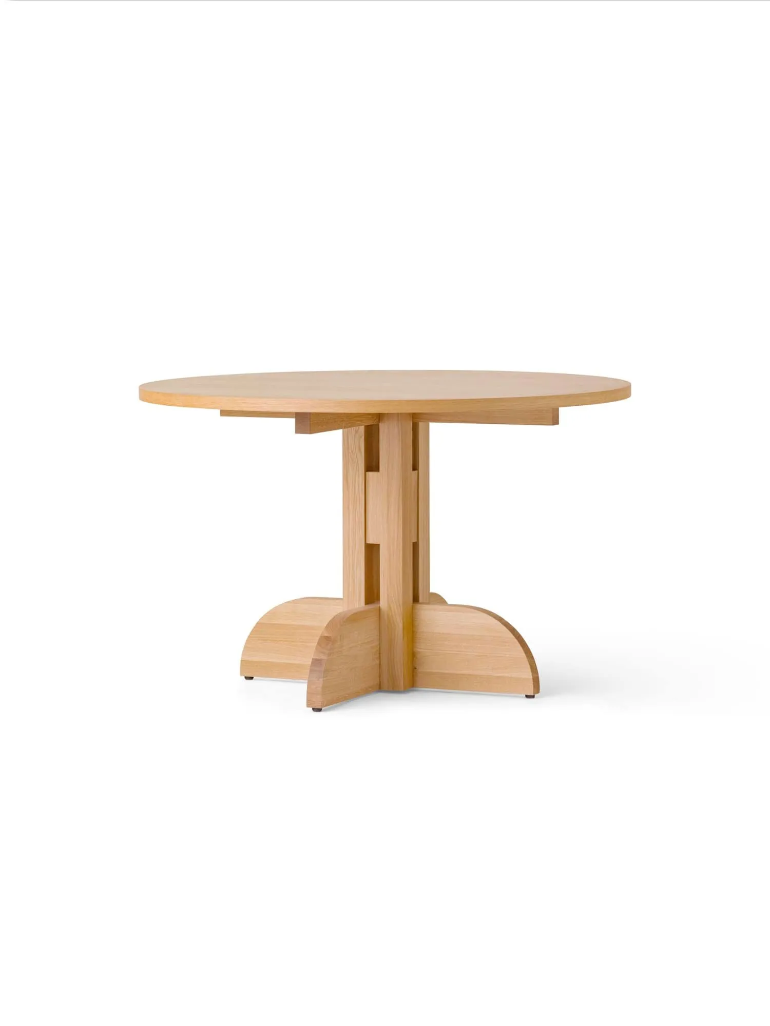 Puffin Dining Table Oak Veneer Natural, Impiallacciatura di rovere naturale, Ø120 cm Audo Copenhagen