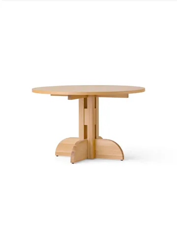 Puffin Dining Table Oak Veneer Natural - Impiallacciatura di rovere naturale, Ø120 cm - Audo Copenhagen