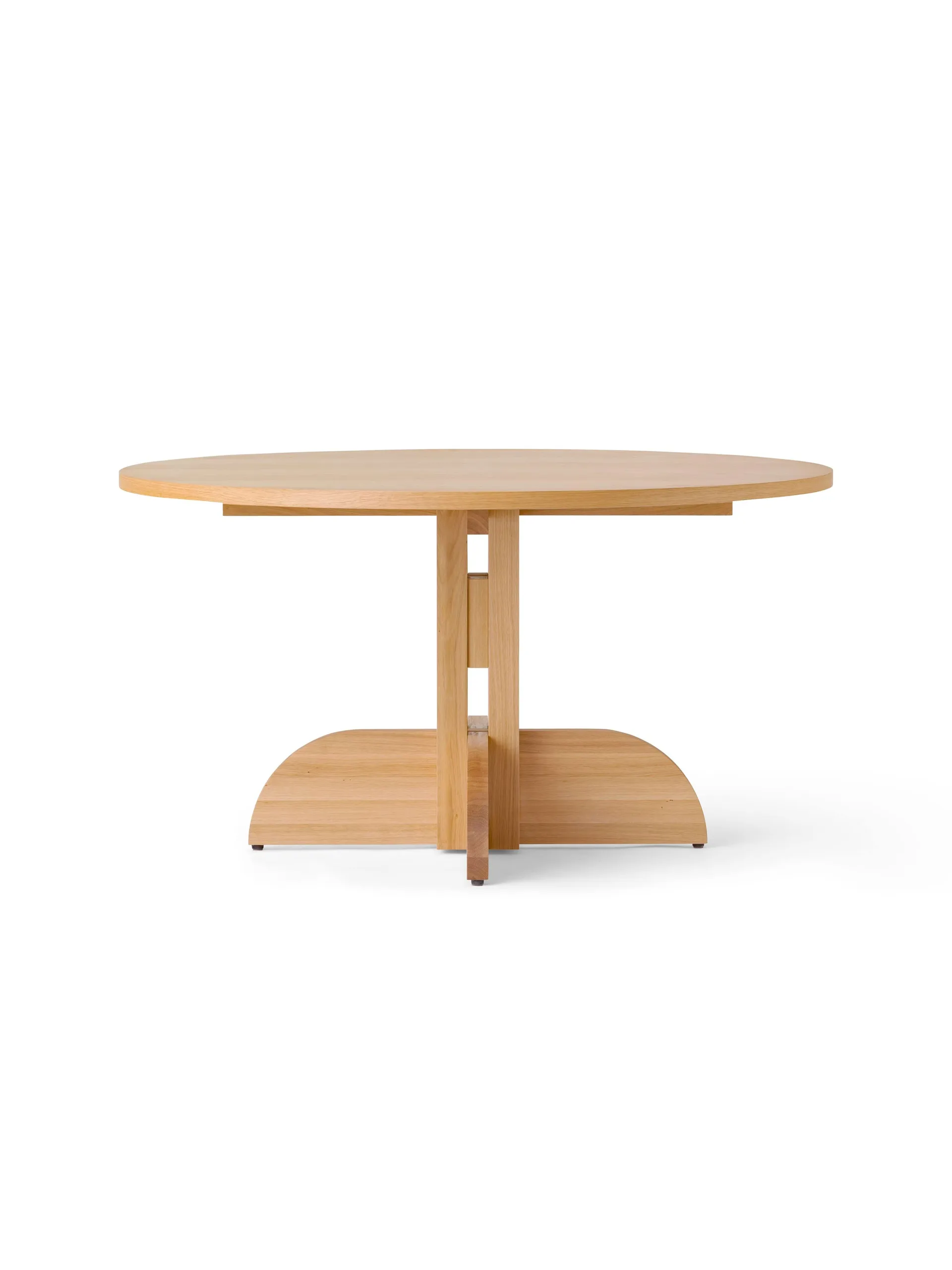Puffin Dining Table Oak Veneer Natural, Impiallacciatura di rovere naturale, Ø140 cm Audo Copenhagen