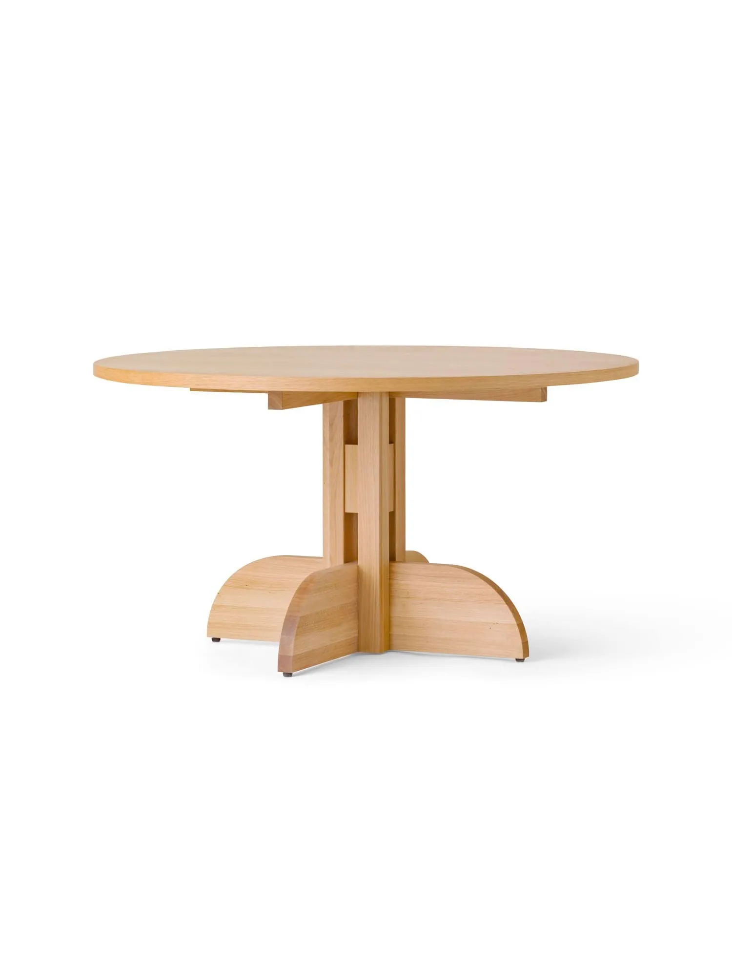 Puffin Dining Table Oak Veneer Natural, Impiallacciatura di rovere naturale, Ø140 cm Audo Copenhagen