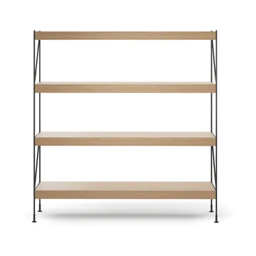 Scaffalatura Zet - rovere naturale, 1x4, base in acciaio nero - Audo Copenhagen