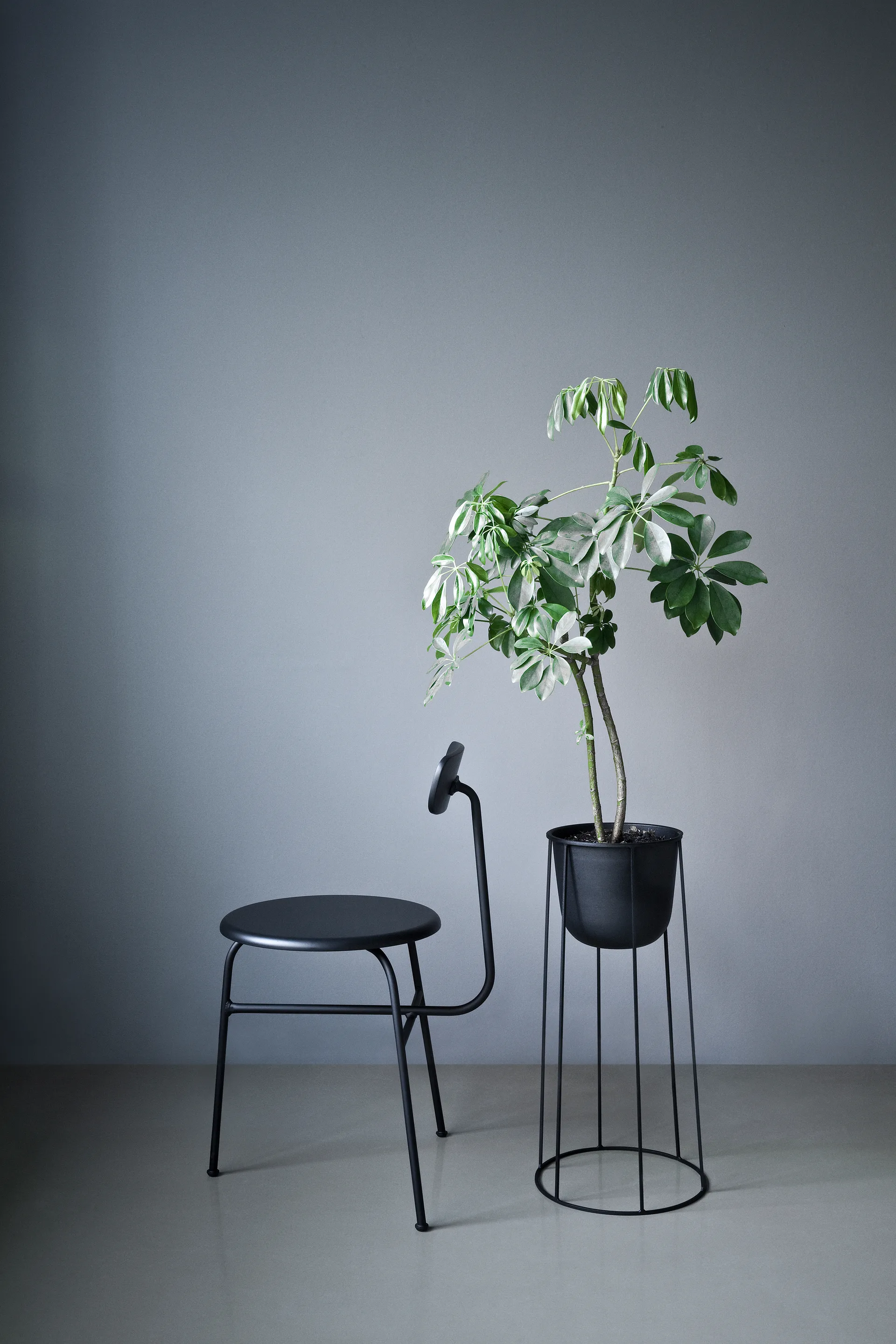 Sedia Afteroom seduta in pelle 4 gambe, Nero-nero Audo Copenhagen