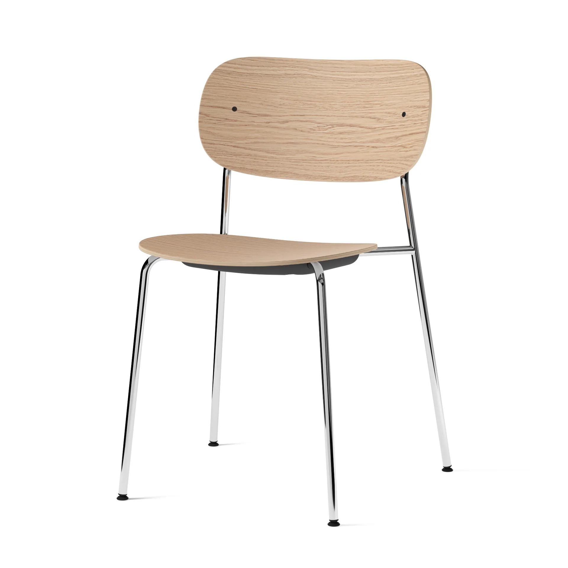 Sedia con gambe cromate Co, rovere Audo Copenhagen