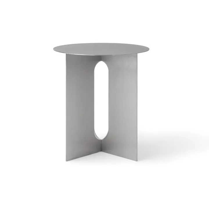 Tavolino Androgyne Ø40x43 cm - Brushed steel - Audo Copenhagen