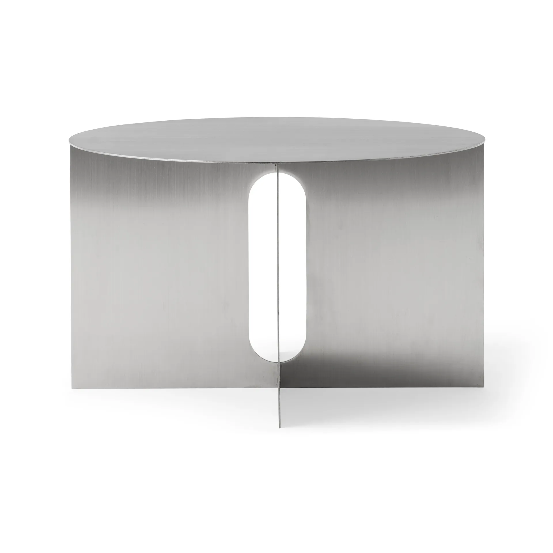 Tavolino Androgyne Ø63 cm, Brushed steel Audo Copenhagen