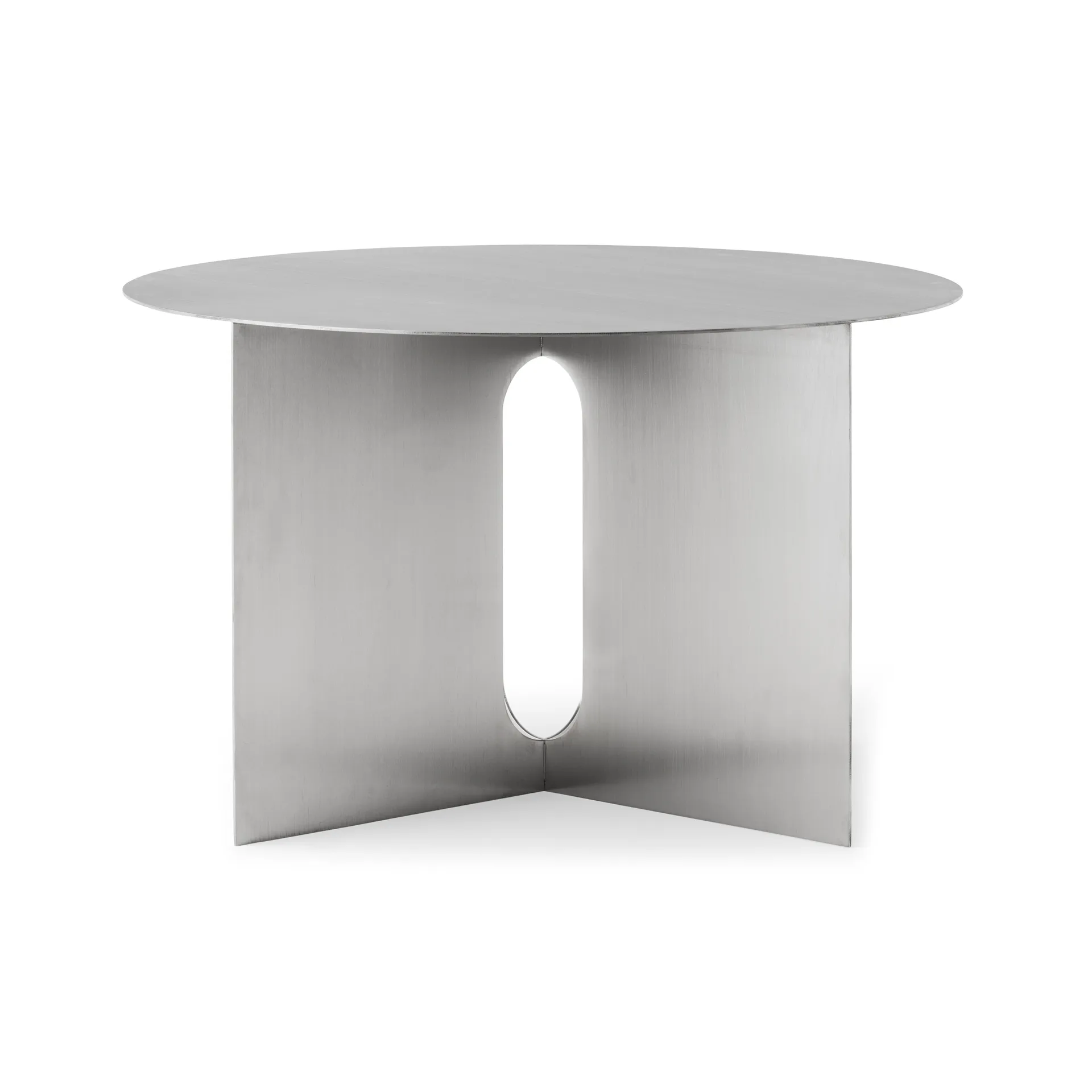 Tavolino Androgyne Ø63 cm, Brushed steel Audo Copenhagen