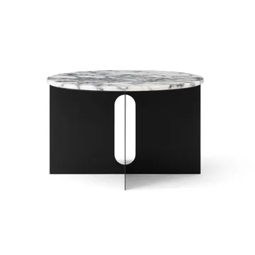 Tavolino Androgyne - Calacatta Viola marmo-acciaio nero, Ø65 cm - Audo Copenhagen