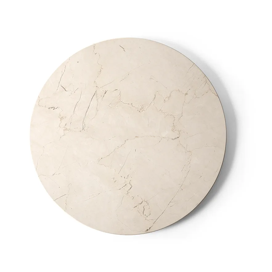 Tavolino Androgyne, Calacatta Viola marmo-ivory acciaio, Ø42 cm Audo Copenhagen