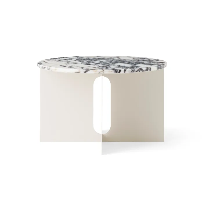 Tavolino Androgyne - Calacatta Viola marmo-ivory acciaio, Ø65 cm - Audo Copenhagen