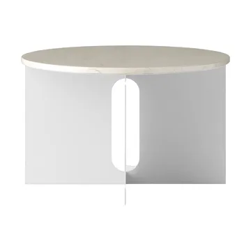 Tavolino Androgyne - Crystal Rose marmo-acciaio spazzolato, Ø65 cm - Audo Copenhagen