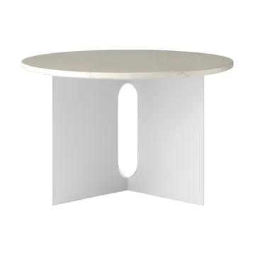 Tavolino Androgyne - Crystal Rose marmo-acciaio spazzolato, Ø65 cm - Audo Copenhagen