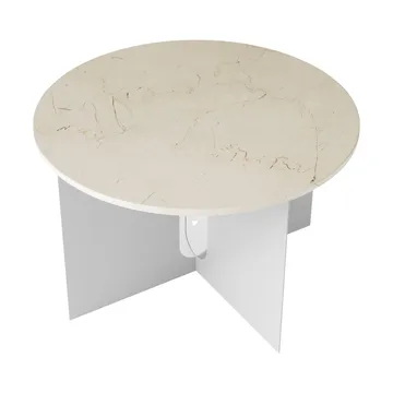 Tavolino Androgyne - Crystal Rose marmo-acciaio spazzolato, Ø65 cm - Audo Copenhagen