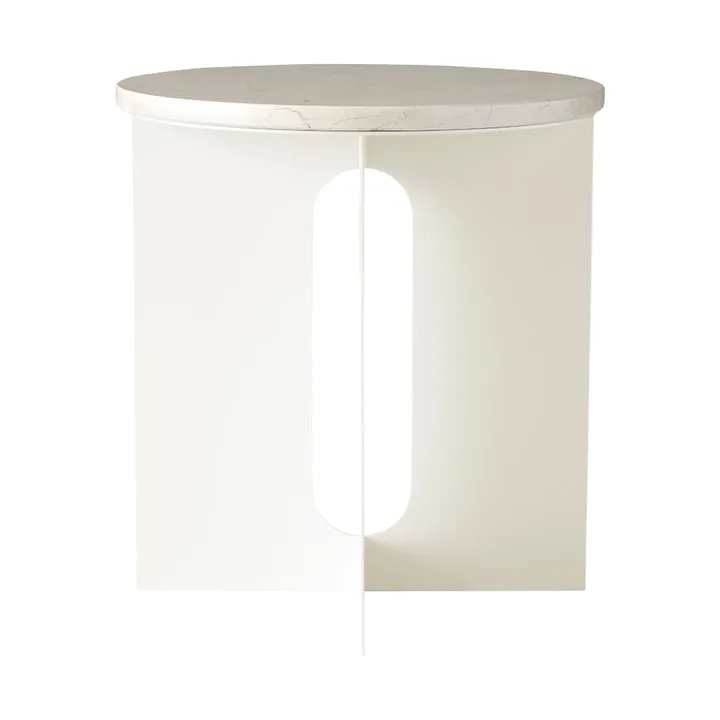 Tavolino Androgyne - Crystal Rose marmo-ivory acciaio, Ø42 cm - Audo Copenhagen