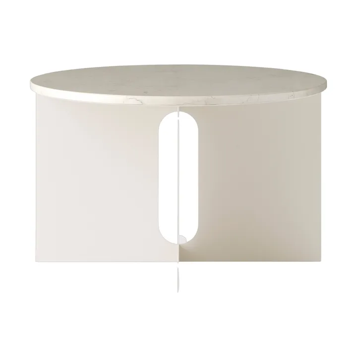 Tavolino Androgyne - Crystal Rose marmo-ivory acciaio, Ø65 cm - Audo Copenhagen
