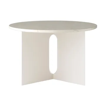 Tavolino Androgyne - Crystal Rose marmo-ivory acciaio, Ø65 cm - Audo Copenhagen