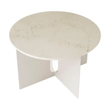 Tavolino Androgyne - Crystal Rose marmo-ivory acciaio, Ø65 cm - Audo Copenhagen
