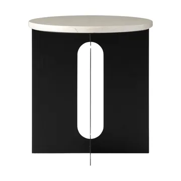 Tavolino Androgyne - Crystal Rose marmo-nero acciaio, Ø42 cm - Audo Copenhagen