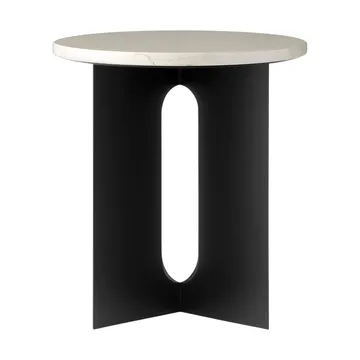Tavolino Androgyne - Crystal Rose marmo-nero acciaio, Ø42 cm - Audo Copenhagen