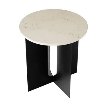 Tavolino Androgyne - Crystal Rose marmo-nero acciaio, Ø42 cm - Audo Copenhagen