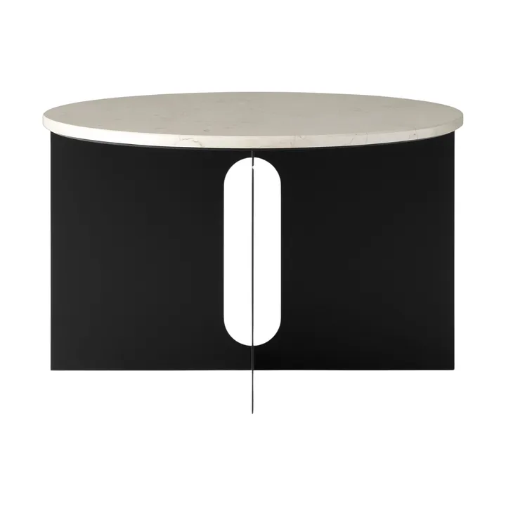 Tavolino Androgyne - Crystal Rose marmo-nero acciaio, Ø65 cm - Audo Copenhagen