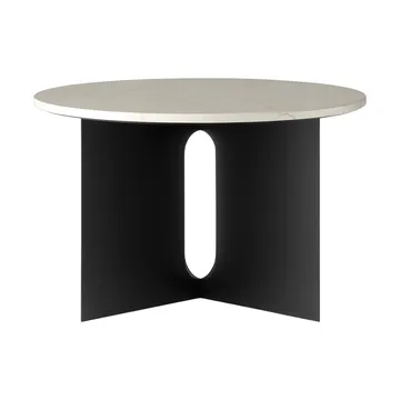Tavolino Androgyne - Crystal Rose marmo-nero acciaio, Ø65 cm - Audo Copenhagen