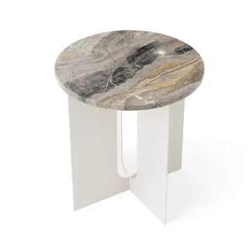 Tavolino Androgyne - Grey Galaxy marmo-ivory acciaio, Ø42 cm - Audo Copenhagen