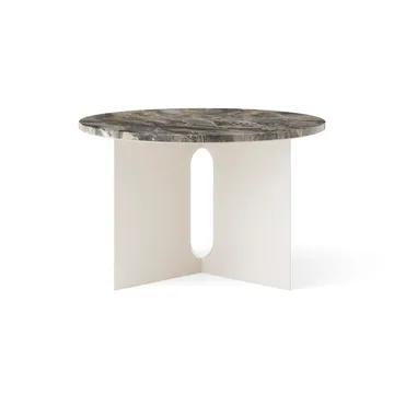 Tavolino Androgyne - Grey Galaxy marmo-ivory acciaio, Ø65 cm - Audo Copenhagen