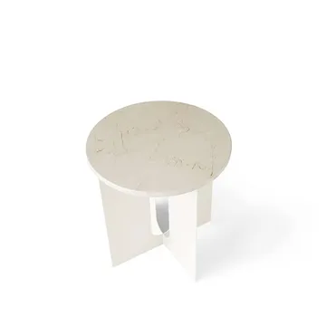 Tavolino Androgyne, Marmo Crystal Rose-ivory, Ø42 cm - Audo Copenhagen