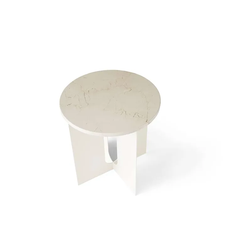 Tavolino Androgyne, Marmo Crystal Rose-ivory, Ø42 cm - Audo Copenhagen