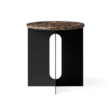 Tavolino Androgyne - Marmo Emperador-acciaio nero, Ø42 cm - Audo Copenhagen