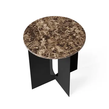 Tavolino Androgyne - Marmo Emperador-acciaio nero, Ø42 cm - Audo Copenhagen
