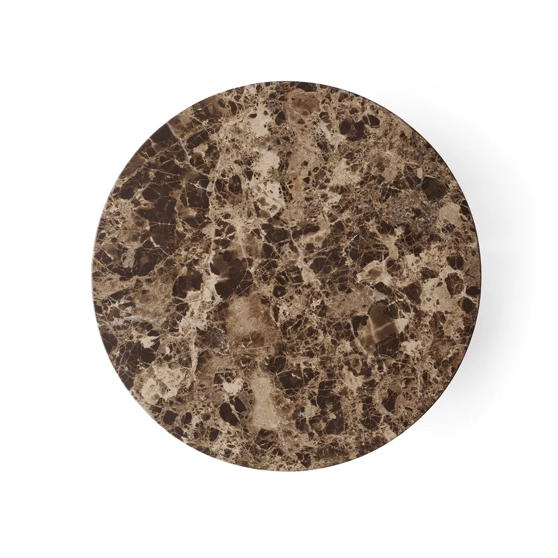 Tavolino Androgyne, Marmo Emperador-acciaio nero, Ø42 cm Audo Copenhagen