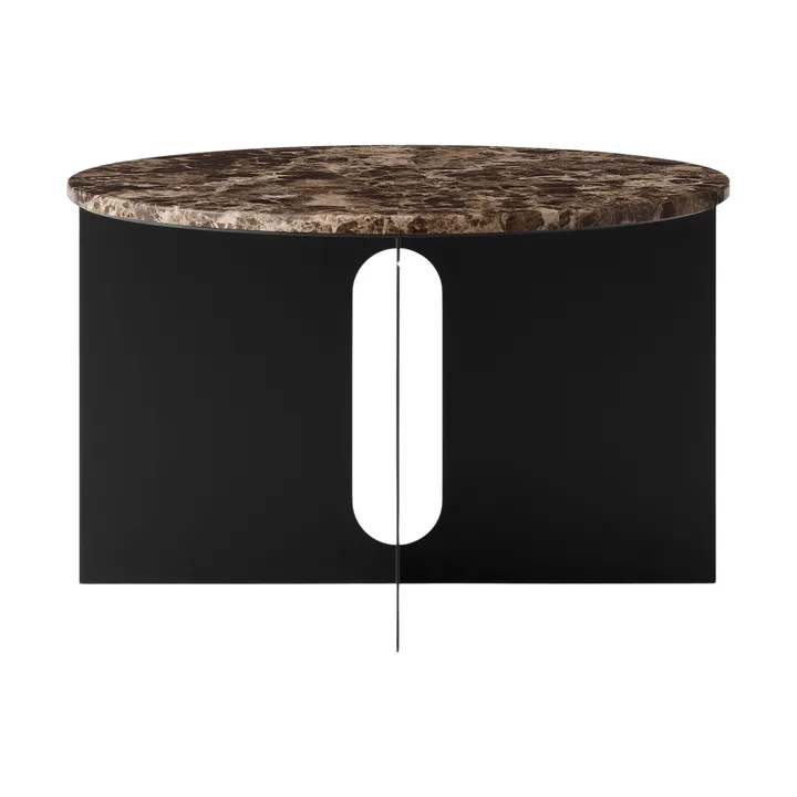 Tavolino Androgyne - Marmo Emperador-acciaio nero, Ø65 cm - Audo Copenhagen