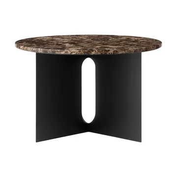 Tavolino Androgyne - Marmo Emperador-acciaio nero, Ø65 cm - Audo Copenhagen