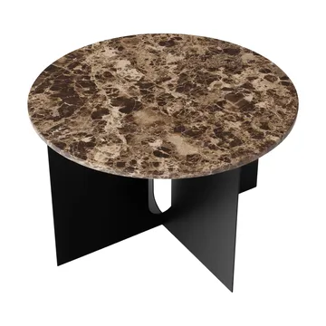 Tavolino Androgyne - Marmo Emperador-acciaio nero, Ø65 cm - Audo Copenhagen
