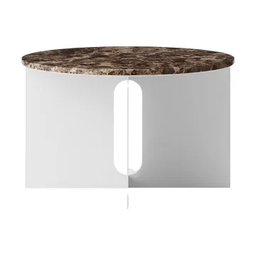 Tavolino Androgyne - Marmo Emperador-acciaio spazzolato, Ø65 cm - Audo Copenhagen