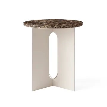 Tavolino Androgyne - Marmo Emperador-ivory acciaio, Ø42 cm - Audo Copenhagen