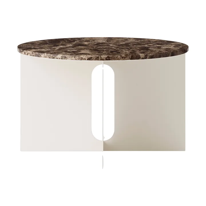 Tavolino Androgyne - Marmo Emperador-ivory acciaio, Ø65 cm - Audo Copenhagen