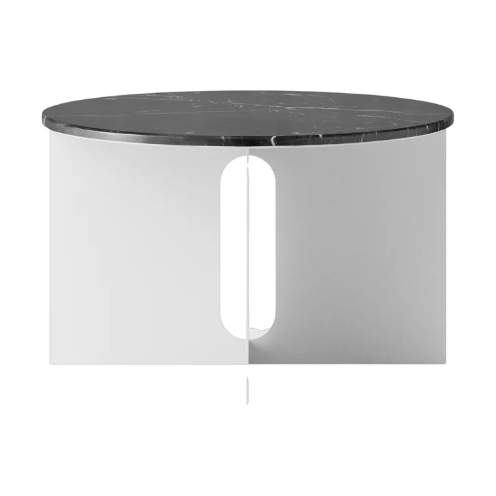 Tavolino Androgyne - Nero Maquina marmo-acciaio spazzolato, Ø65 cm - Audo Copenhagen