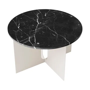 Tavolino Androgyne - Nero Marquina marmo-ivory acciaio, Ø65 cm - Audo Copenhagen