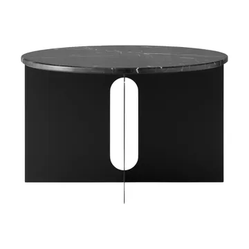 Tavolino Androgyne - Nero Marquina marmo-nero acciaio, Ø65 cm - Audo Copenhagen