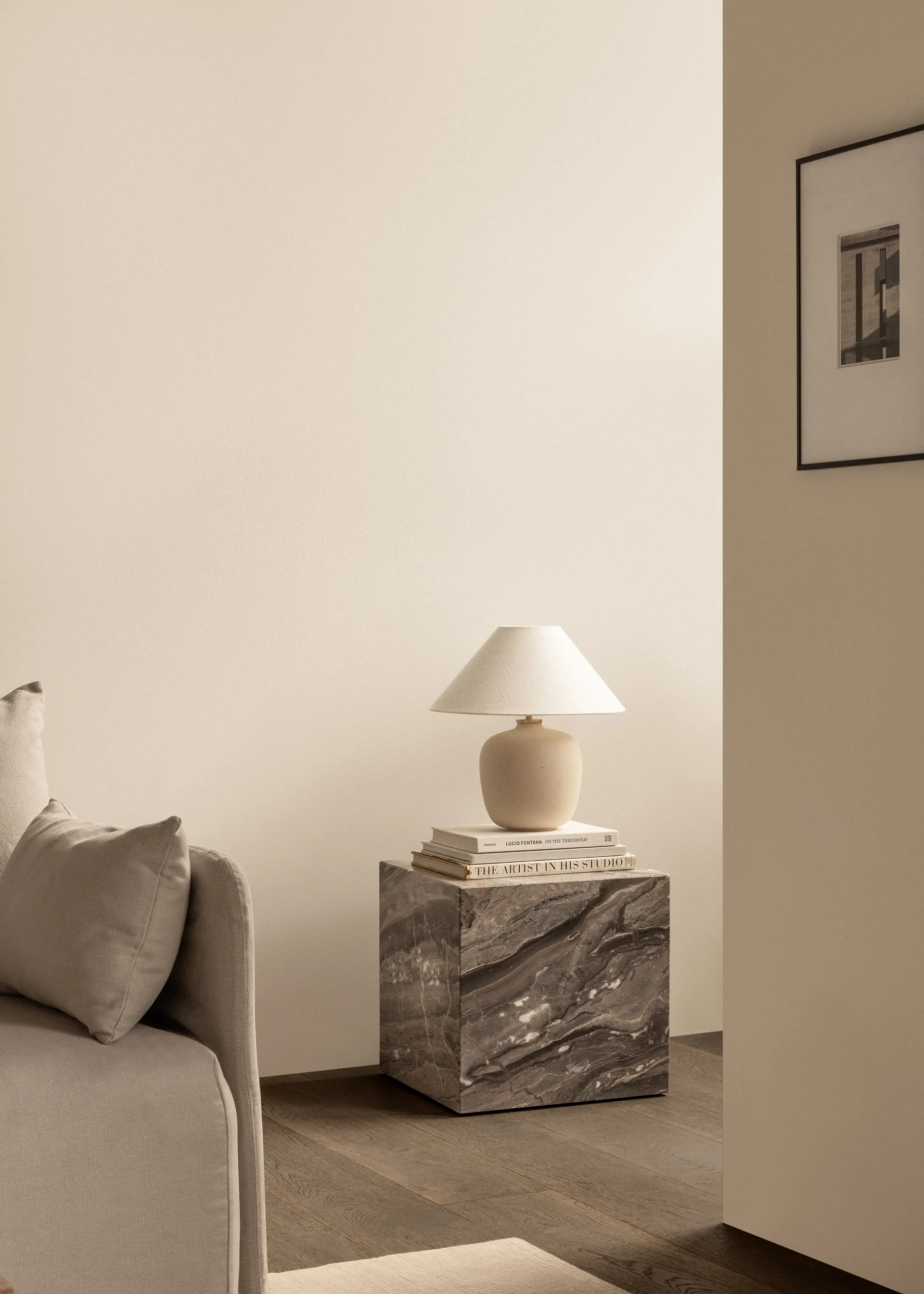 Tavolino Plinth, Grey galaxy, cube Audo Copenhagen