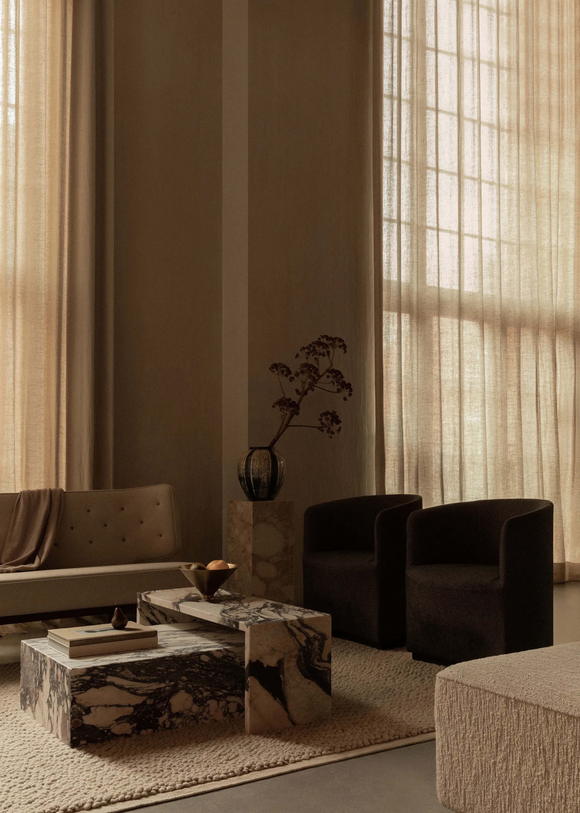 Tavolino Plinth, multicolore, rosa, basso Audo Copenhagen