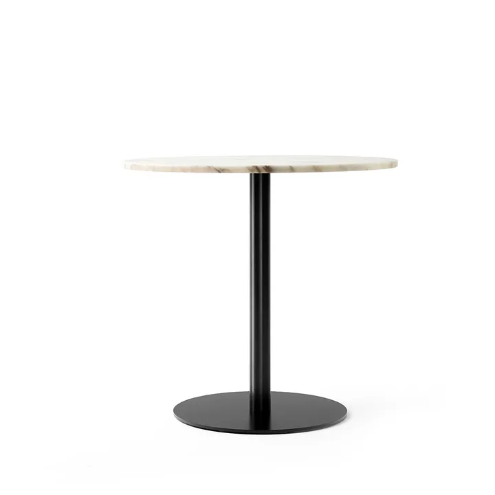 Tavolo da pranzo Harbour Column - Marmo bianco sporco-base nera, Ø80 cm - Audo Copenhagen